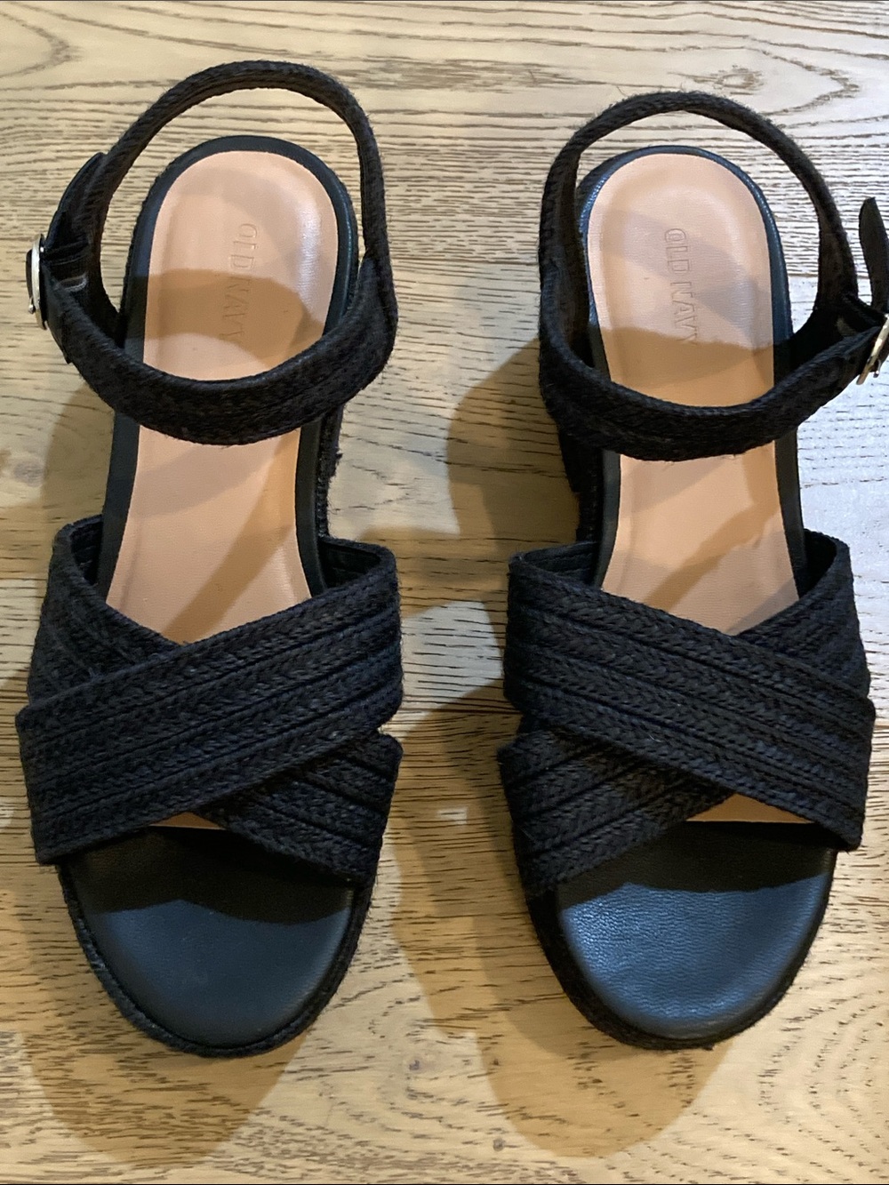Old Navy 🟣 Size 9 Espadrille Cross-Strap Platform Sandals - New Without Box - Picture 3 of 10